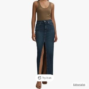 NWT PAIGE Angela Maxi Skirt in Blue Denim